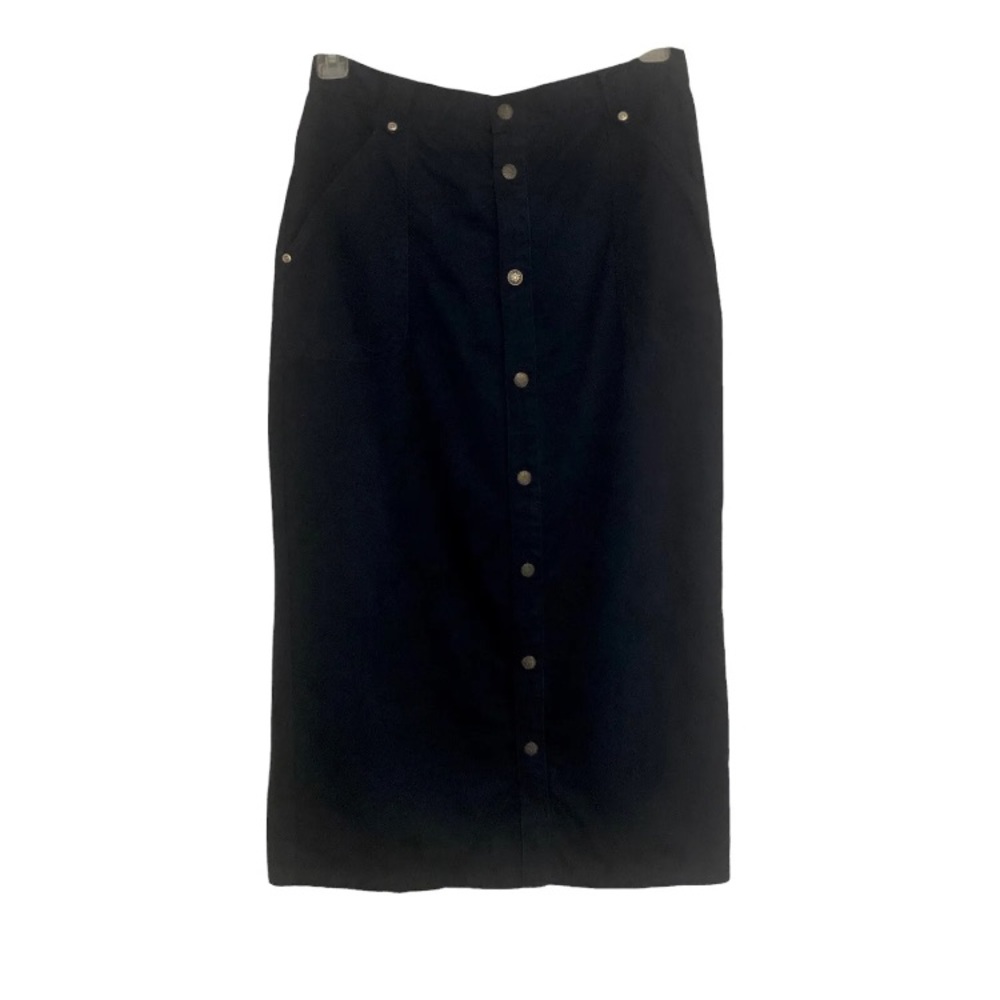 90’s Kiko-mo size 11/12 100% cotton light denim long column navy maxi skirt
